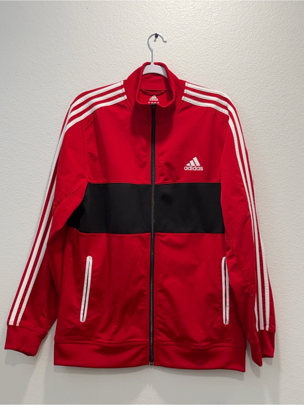 Vintage Adidas Jacket Red and Black Lightweight Track Jacket Size L - Picture 6 of 12